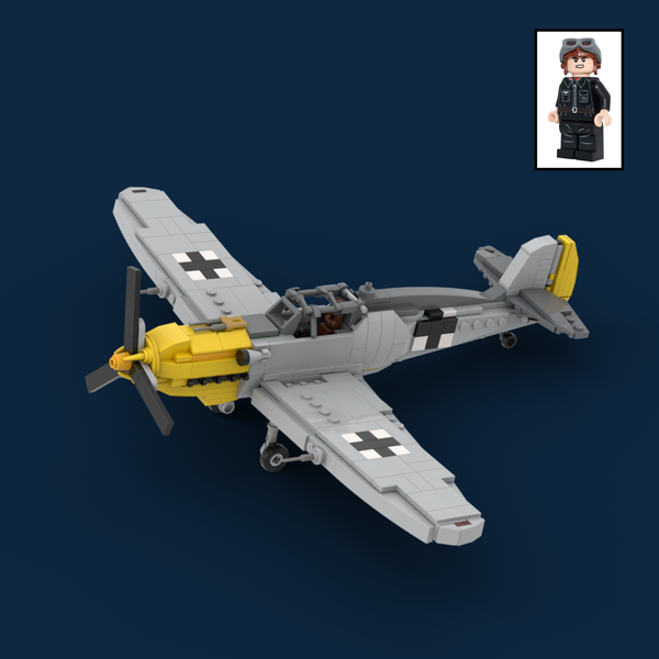 Messerschmitt Bf 109 -  WWII German Fighter Aircraft with US WWII German Pilot Minifigure -PREORDER